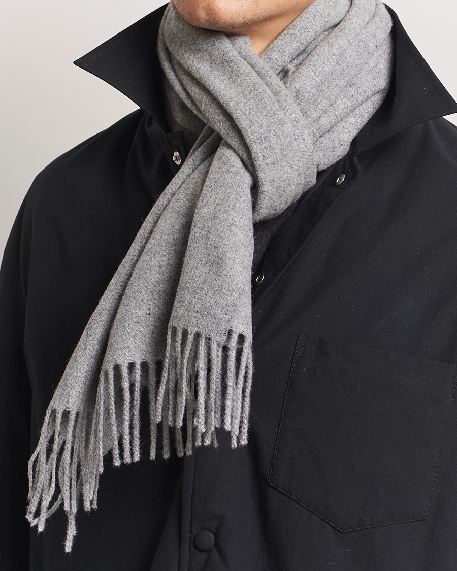 Herren | Samsøe Samsøe Efin Wool Scarf Grey Melange | Samsøe Samsøe | Efin Wool Scarf Grey Melange