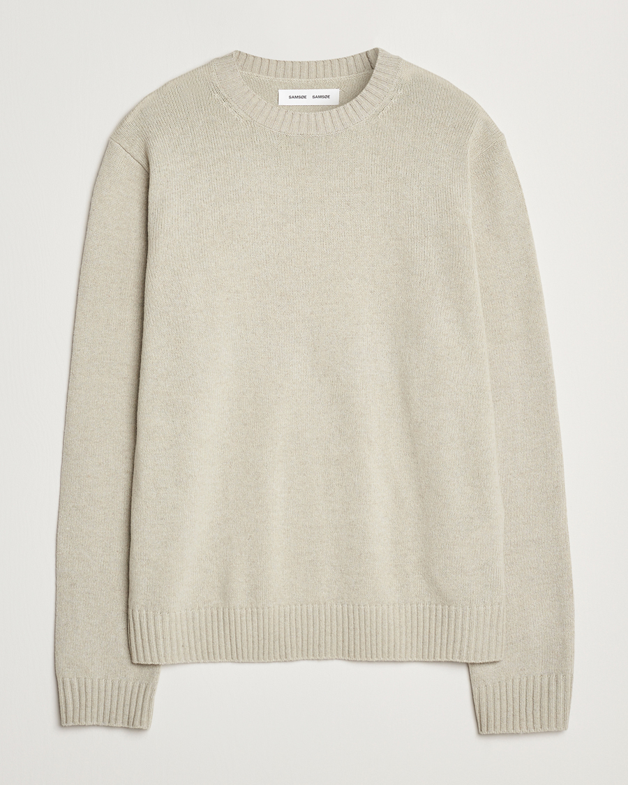 Herren | Pullover | Samsøe Samsøe | Sylli Wool Crew Neck Abbey Stone