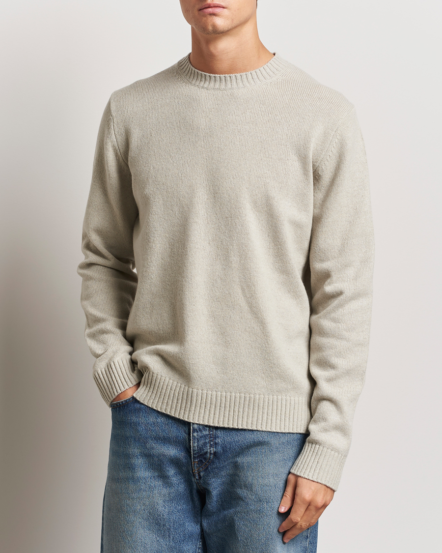 Herren | Pullover | Samsøe Samsøe | Sylli Wool Crew Neck Abbey Stone