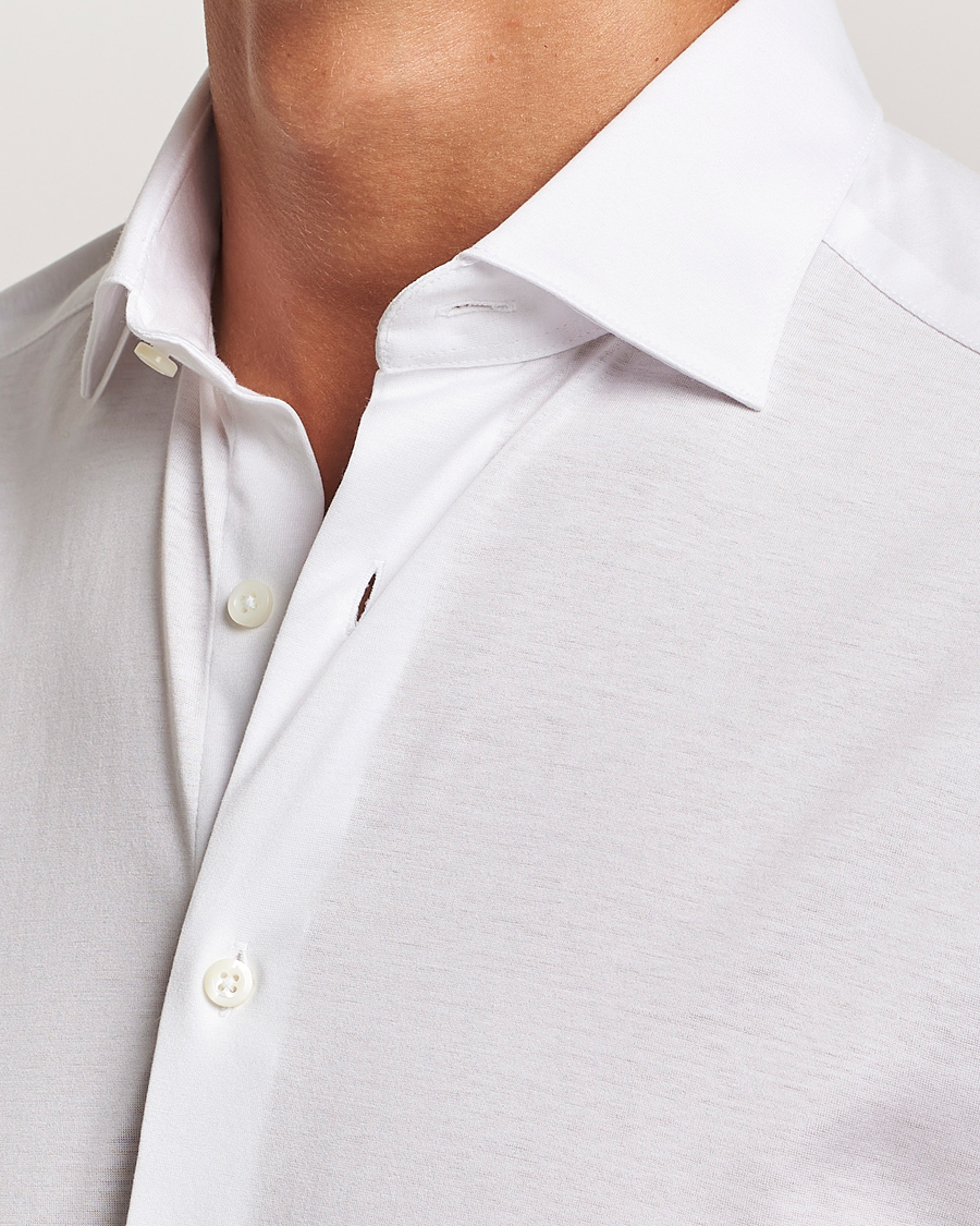 Herren | Hemden | Stenströms | Slimline Stretch Jersey Shirt White