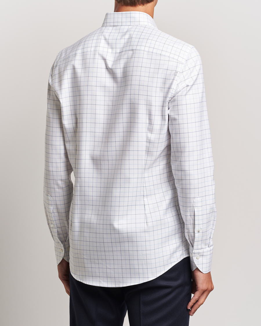 Herren | Hemden | Stenströms | Slimline Checked Oxford Button Down Shirt White