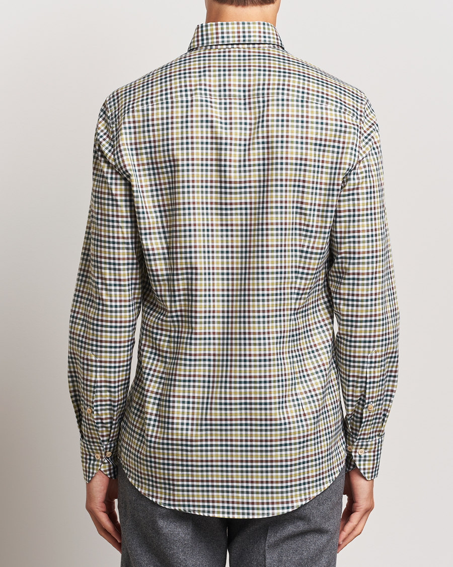 Herren | Hemden | Stenströms | Slimline Small Check Button Down Shirt Green
