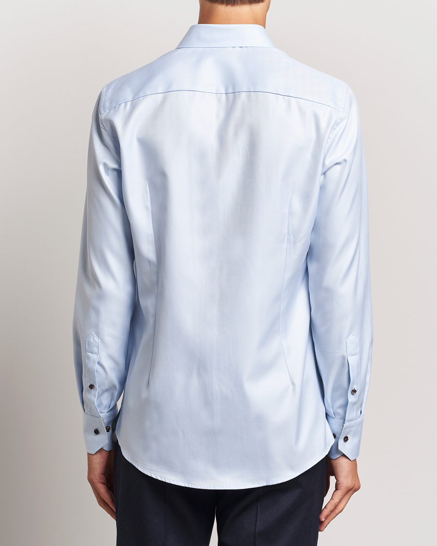 Herren | Hemden | Stenströms | Slimline Superior Twill Contrast Shirt Blue