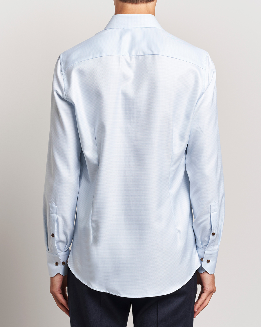 Herren | Hemden | Stenströms | Slimline Houndstooth Contrast Shirt Blue