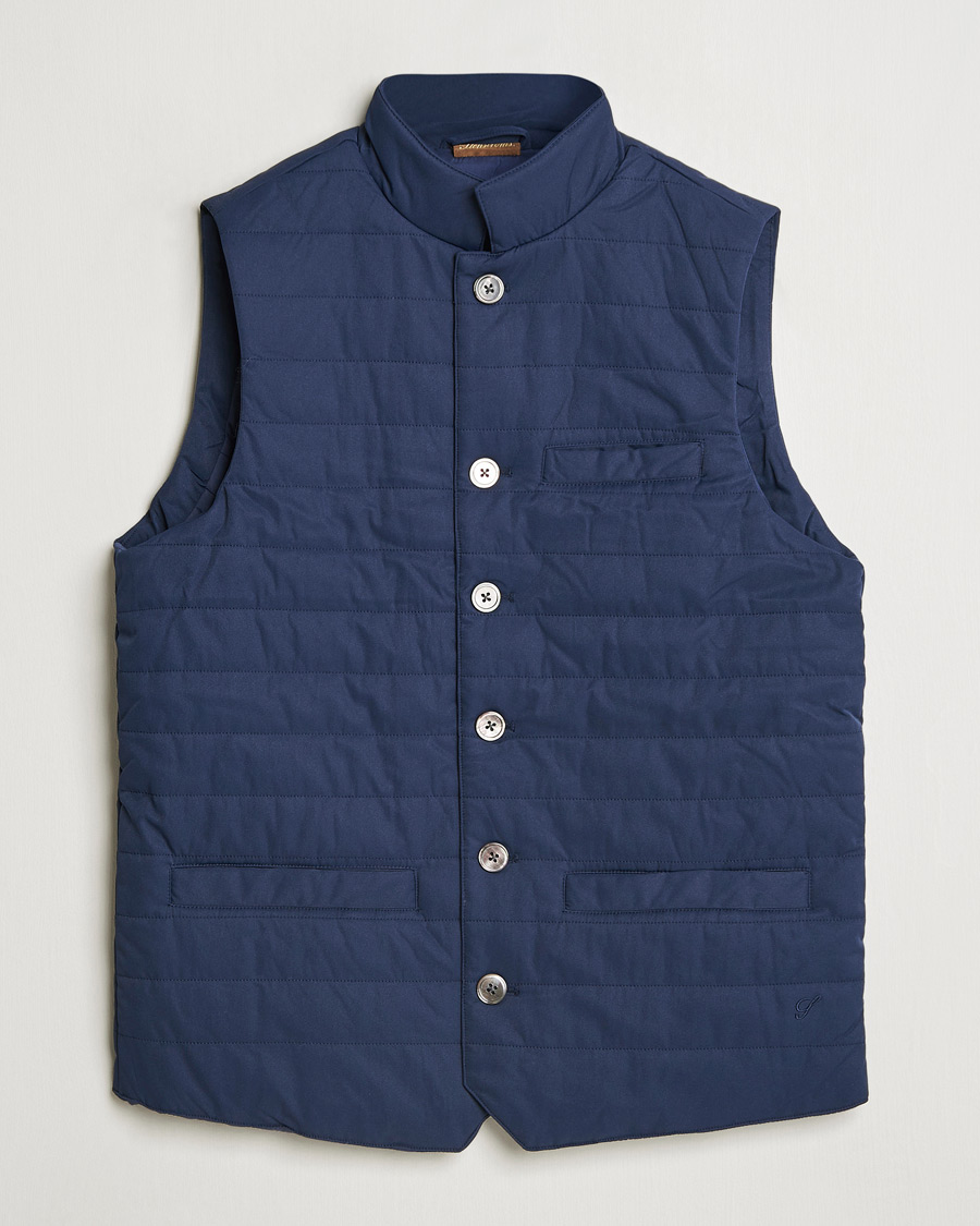 Herren | Jacken | Stenströms | Dressed Mid Layer Twill Gilet Navy