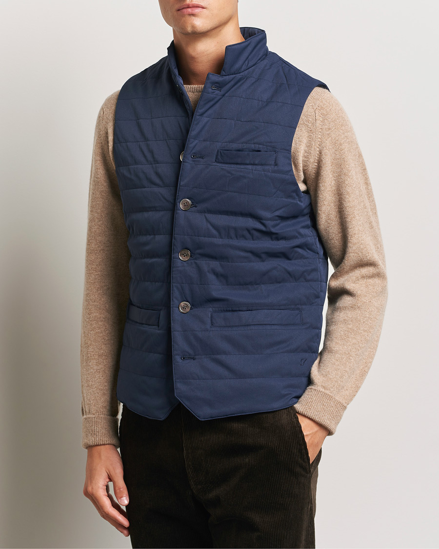 Herren | Jacken | Stenströms | Dressed Mid Layer Twill Gilet Navy