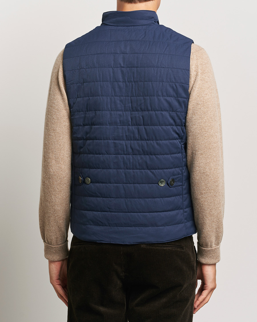 Herren | Jacken | Stenströms | Dressed Mid Layer Twill Gilet Navy