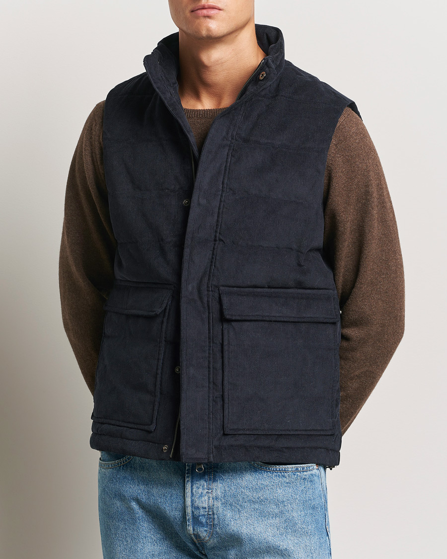 Herren | Jacken | Stenströms | Pocket Corduroy Vest Navy