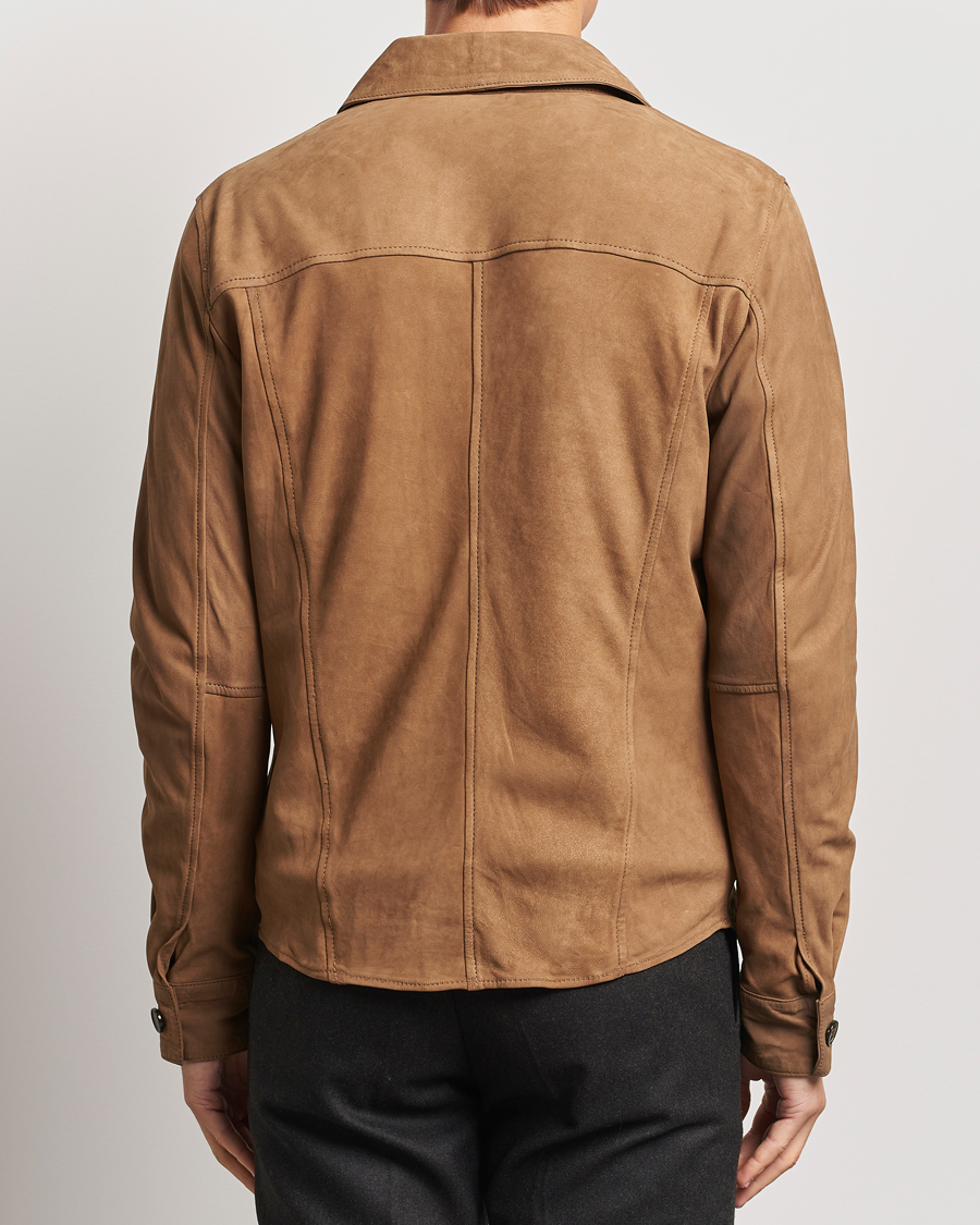Herren | Hemden | Stenströms | Lamb Suede Overshirt Brown