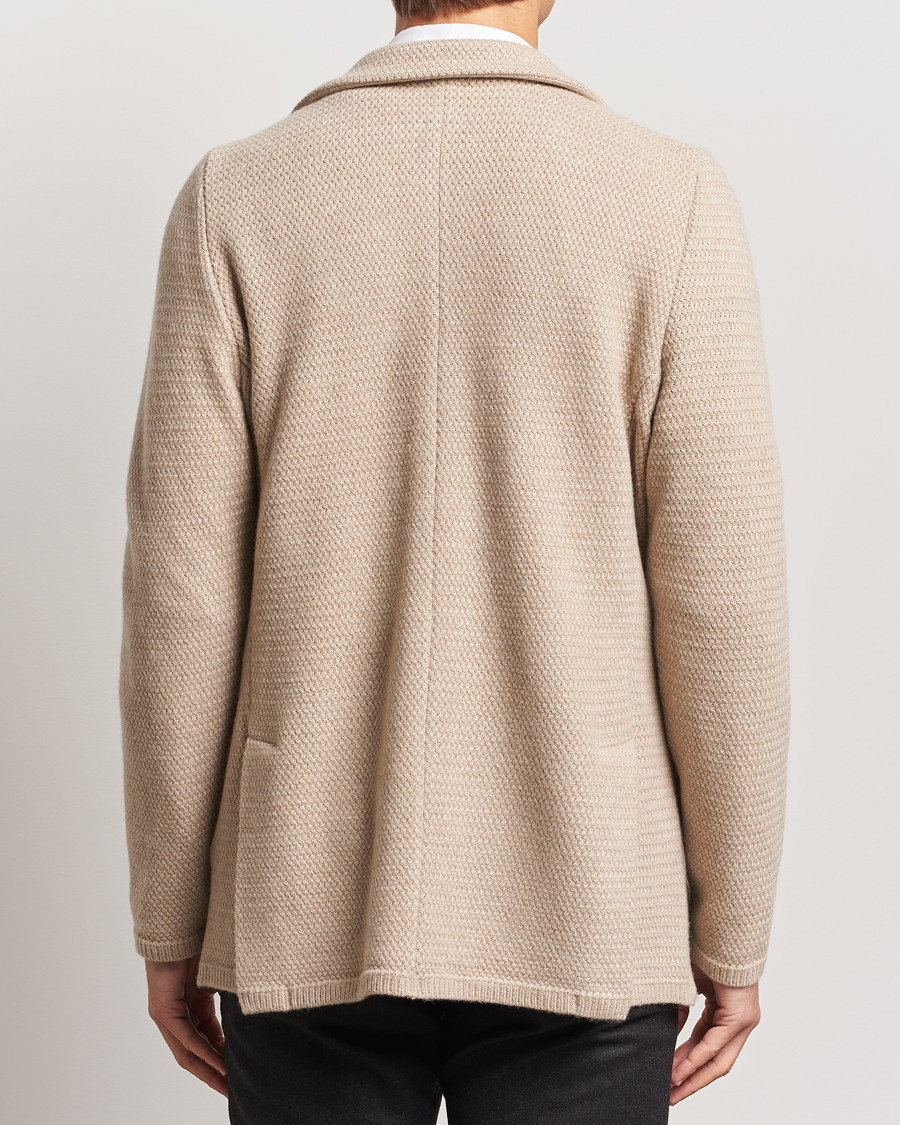 Herren | Sakkos | Stenströms | Knitted Textured Merino Wool Blazer Beige