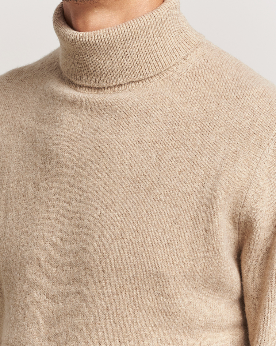 Herren | Pullover | Stenströms | Knitted Yak/Merino Rollneck Beige