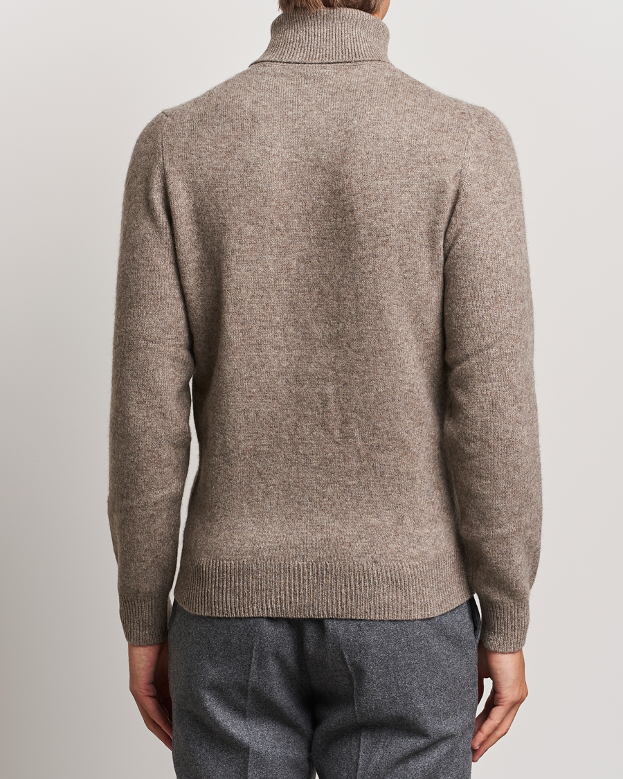 Herren | Pullover | Stenströms | Knitted Yak/Merino Rollneck Brown