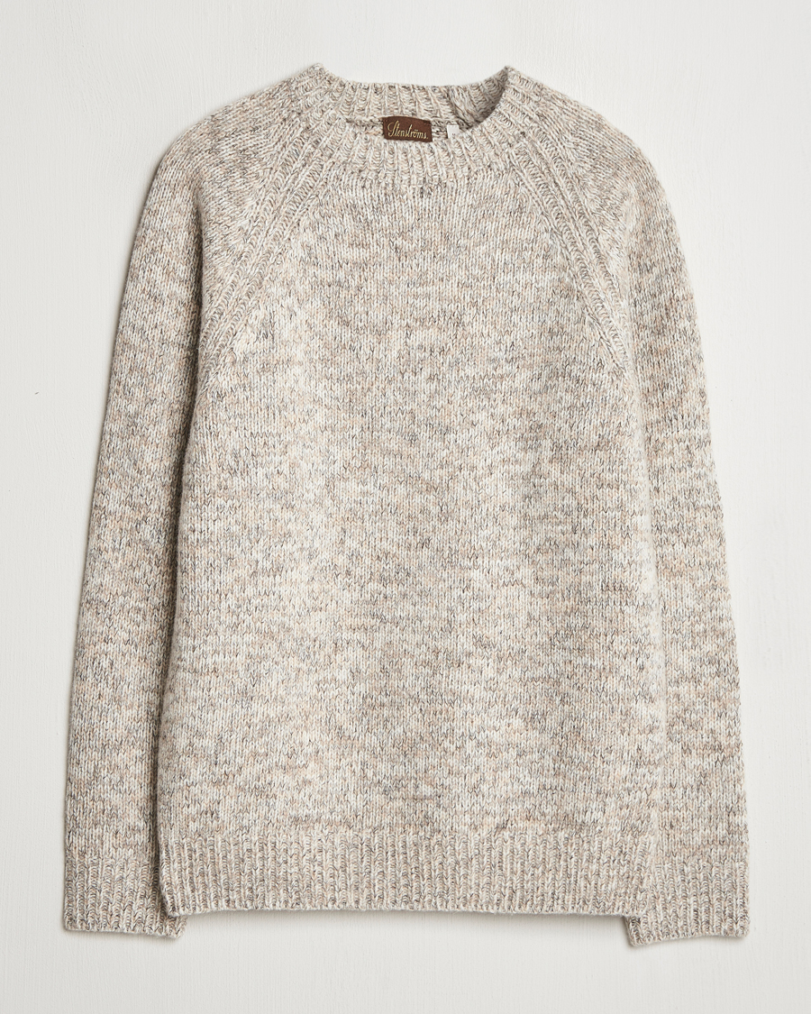 Herren | Pullover | Stenströms | Chunky Knitted Merino Sweater Beige