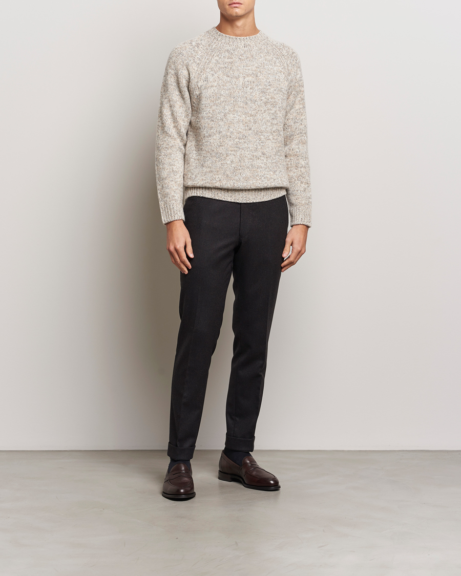 Herren | Pullover | Stenströms | Chunky Knitted Merino Sweater Beige
