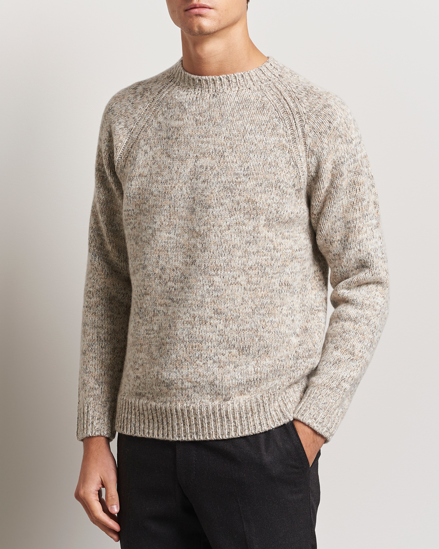 Herren | Pullover | Stenströms | Chunky Knitted Merino Sweater Beige