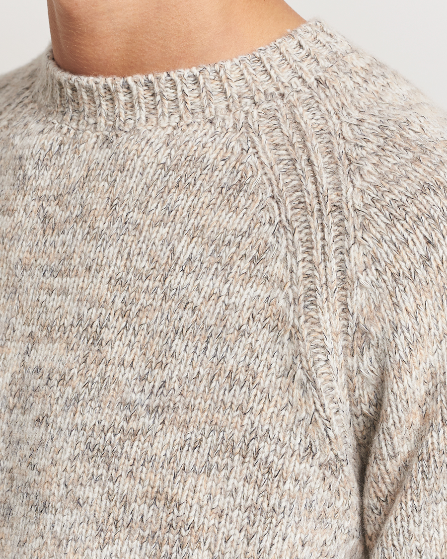 Herren | Pullover | Stenströms | Chunky Knitted Merino Sweater Beige