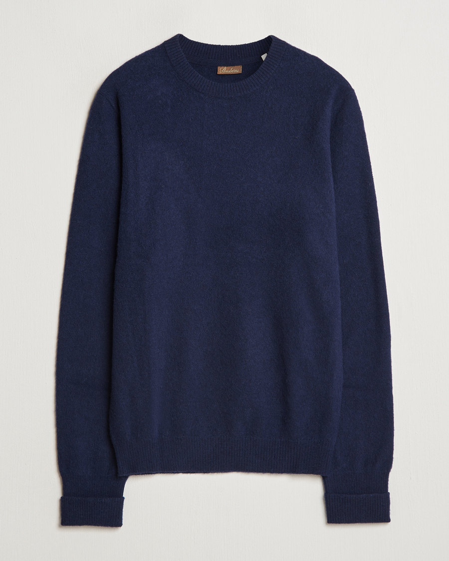 Herren | Pullover | Stenströms | Brushed Merino Crew Neck Navy