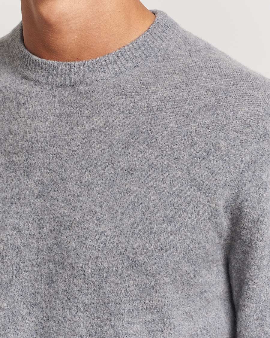 Herren | Pullover | Stenströms | Brushed Merino Crew Neck Grey