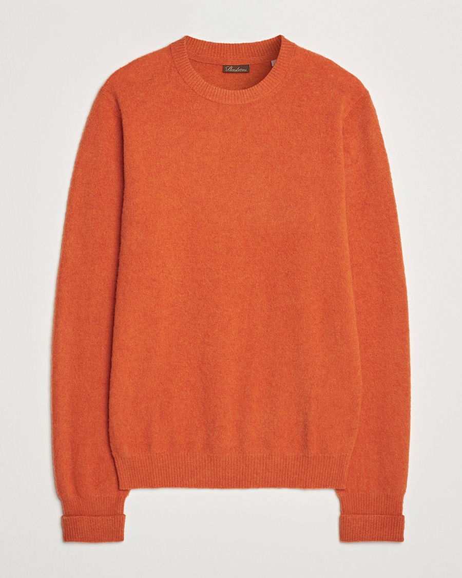 Herren | Pullover | Stenströms | Brushed Merino Crew Neck Orange