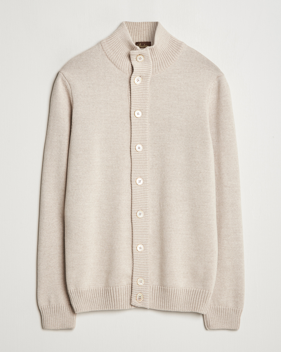 Herren | Pullover | Stenströms | Chunky Knitted Merino Cardigan Beige