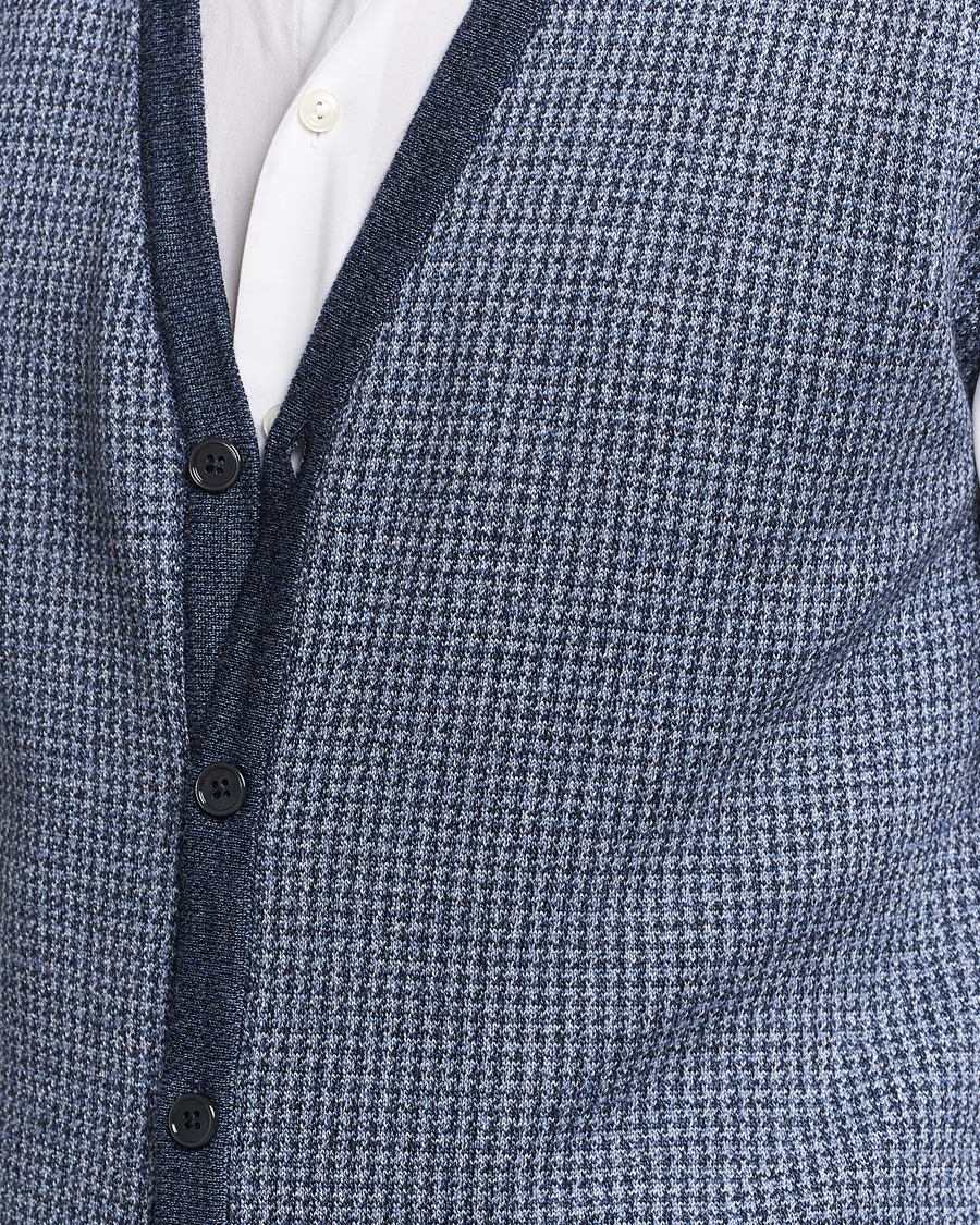 Herren | Pullover | Stenströms | Pepita Merino Wool Vest Navy