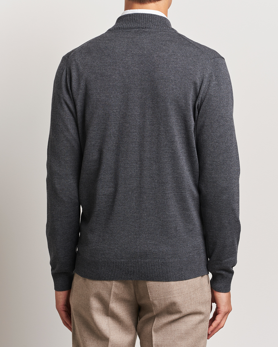 Herren | Pullover | Stenströms | Merino Full Zip Dark Grey