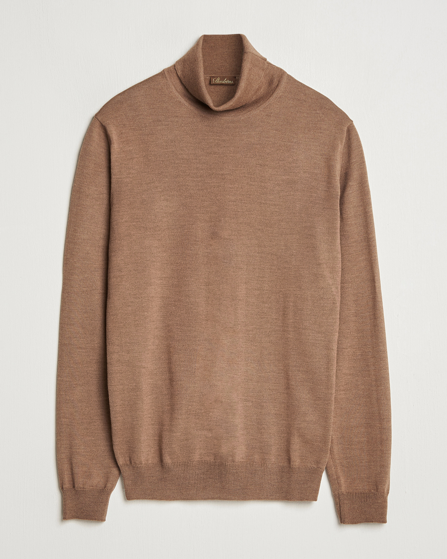 Herren | Pullover | Stenströms | Merino Rollneck Brown