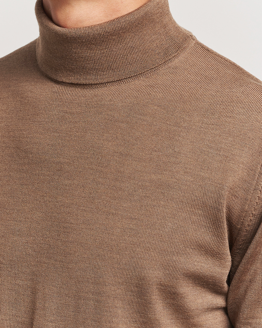Herren | Pullover | Stenströms | Merino Rollneck Brown
