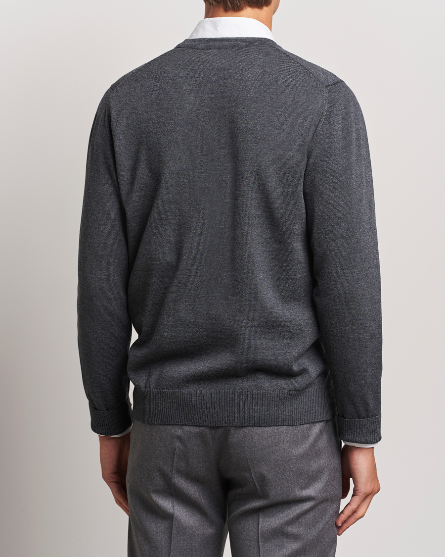 Herren | Pullover | Stenströms | Merino Cardigan Dark Grey