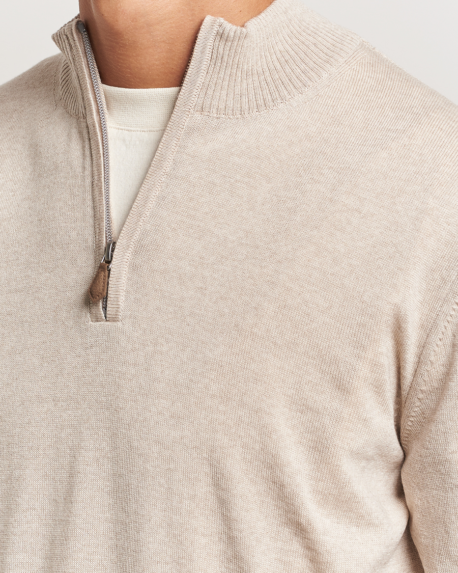 Herren | Pullover | Stenströms | Merino Half Zip Beige
