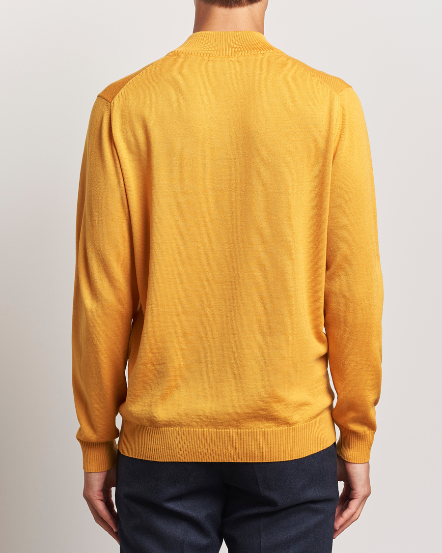 Herren | Pullover | Stenströms | Merino Half Zip Yellow