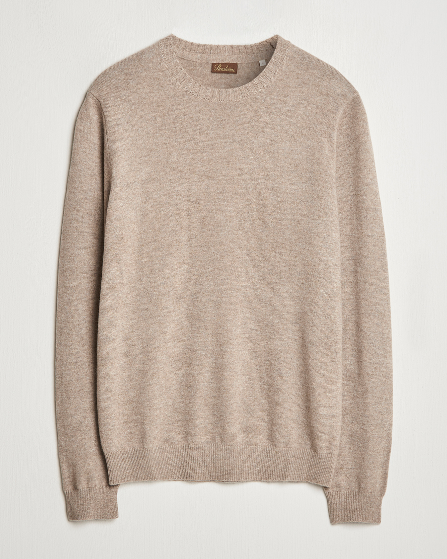 Herren | Pullover | Stenströms | Cashmere Crewneck Beige