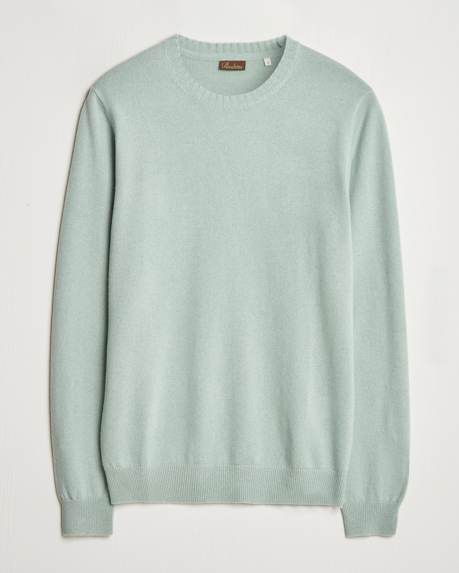 Herren | Pullover | Stenströms | Cashmere Crewneck Light Green