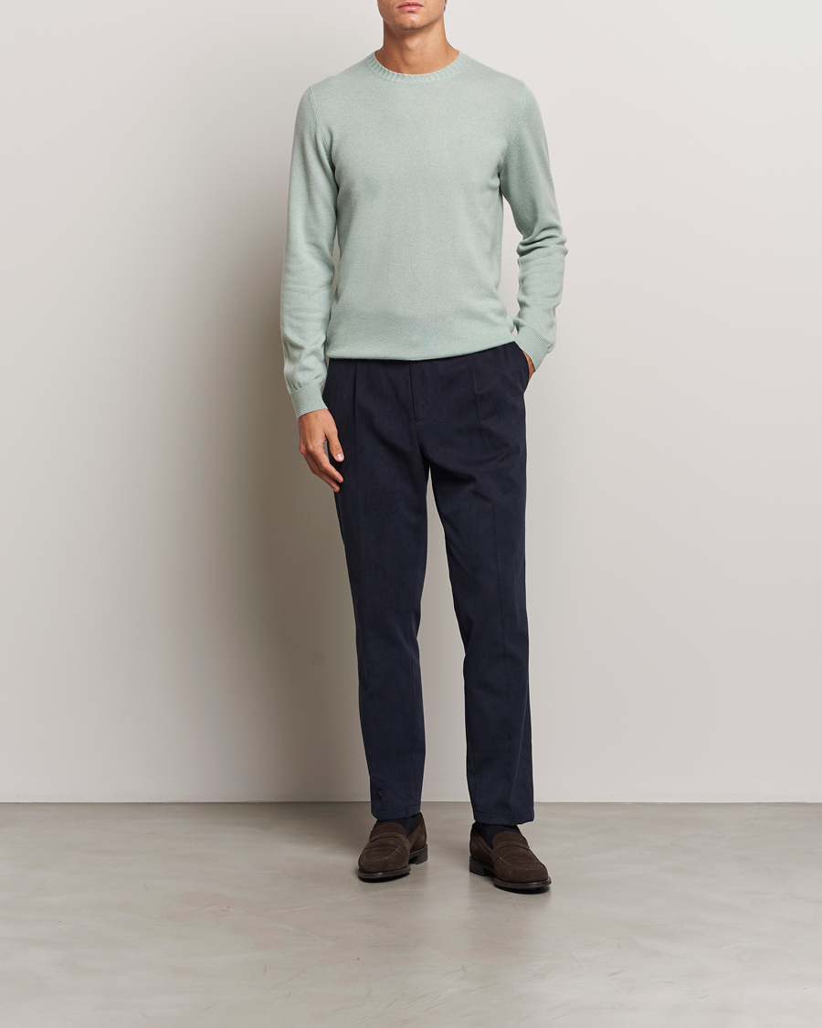 Herren | Pullover | Stenströms | Cashmere Crewneck Light Green