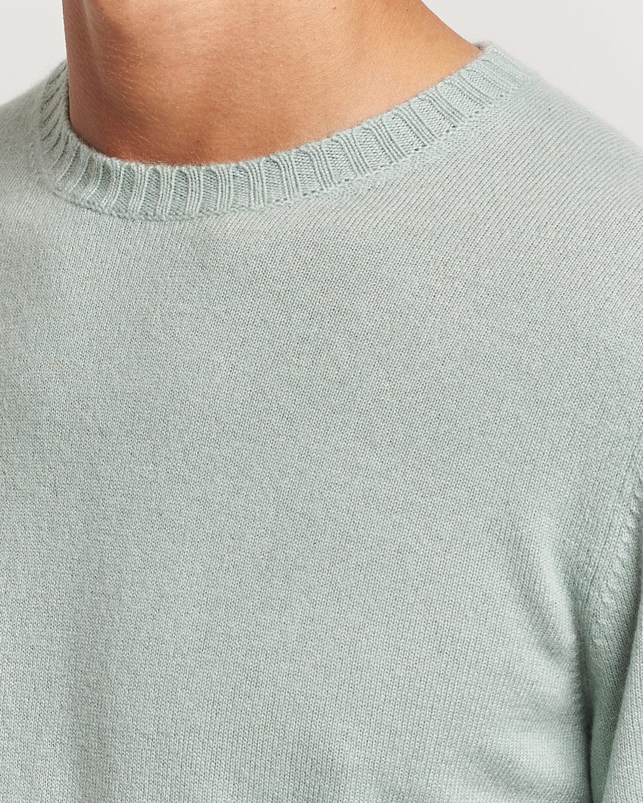 Herren | Pullover | Stenströms | Cashmere Crewneck Light Green