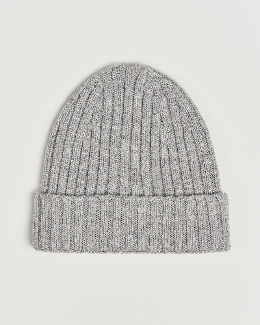 Herren | Stenströms Ribbed Cotton/Cashmere Hat Grey | Stenströms | Ribbed Cotton/Cashmere Hat Grey