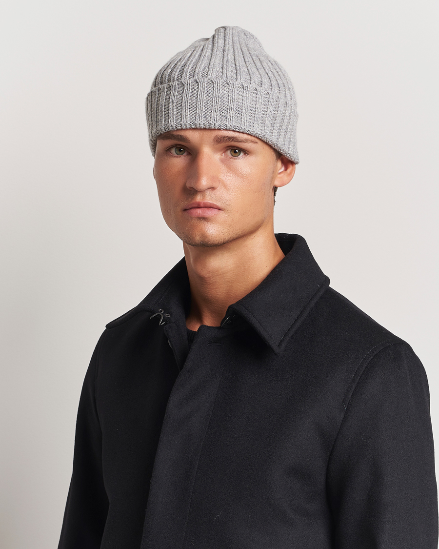 Herren | Stenströms Ribbed Cotton/Cashmere Hat Grey | Stenströms | Ribbed Cotton/Cashmere Hat Grey
