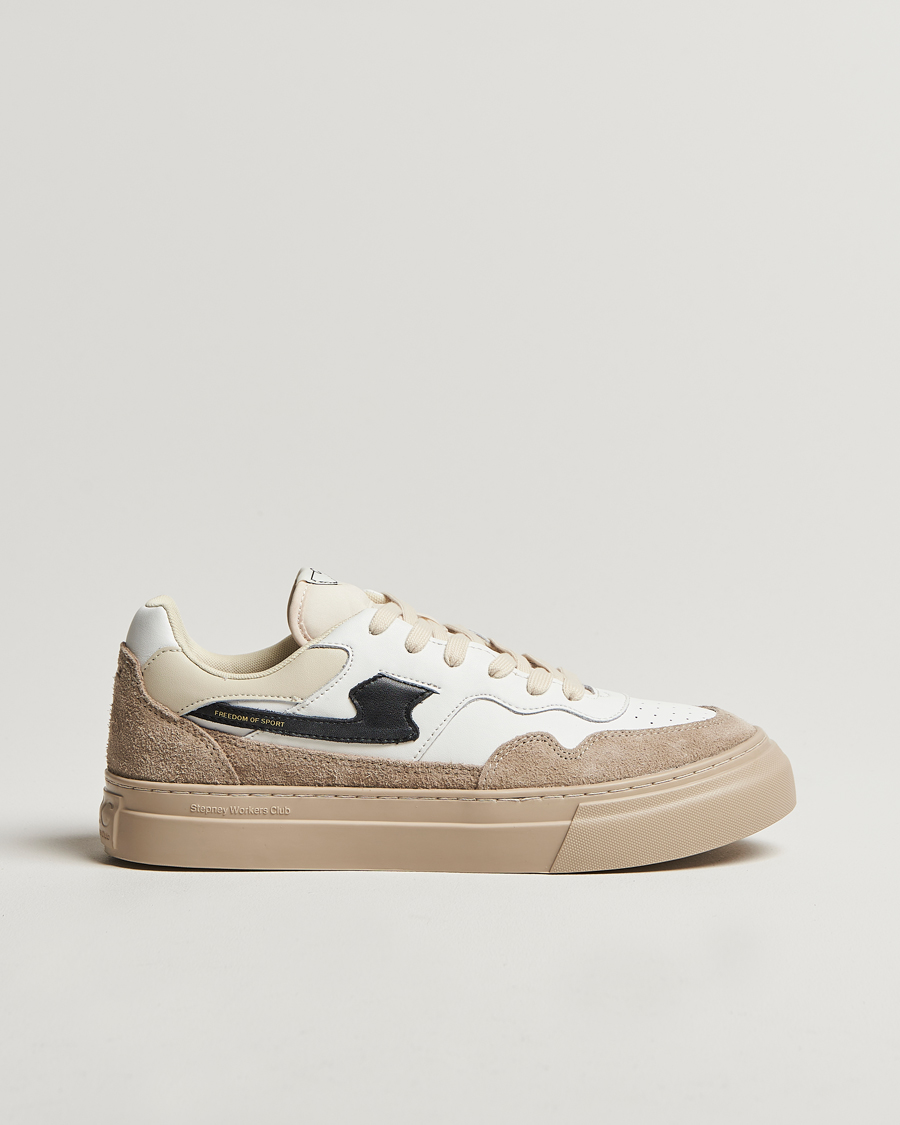 Herren | Stepney Workers Club Pearl S-Strike Leather/Suede Sneaker Winter White | Stepney Workers Club | Pearl S-Strike Leather/Suede Sneaker Winter White