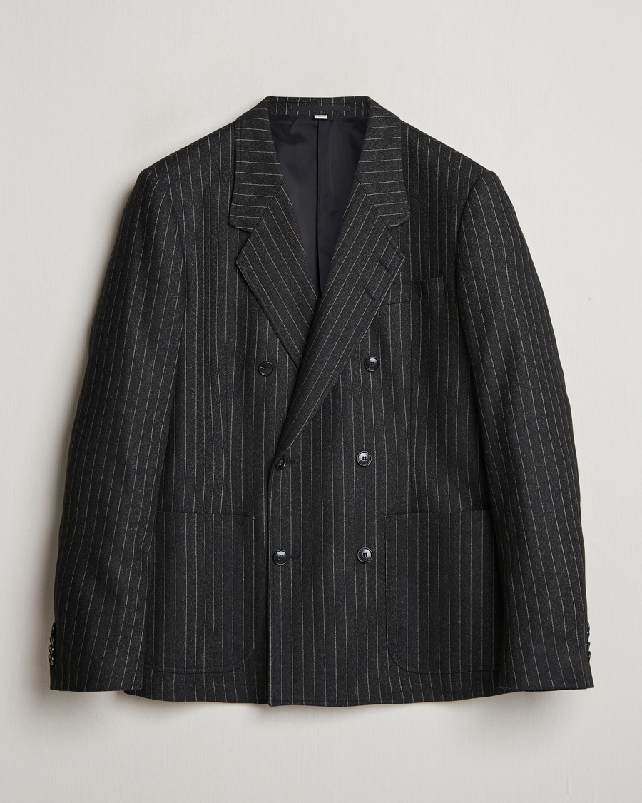 Herren | Sakkos | Tiger of Sweden | Jeen Pinstriped Double Breasted Blazer Charcoal