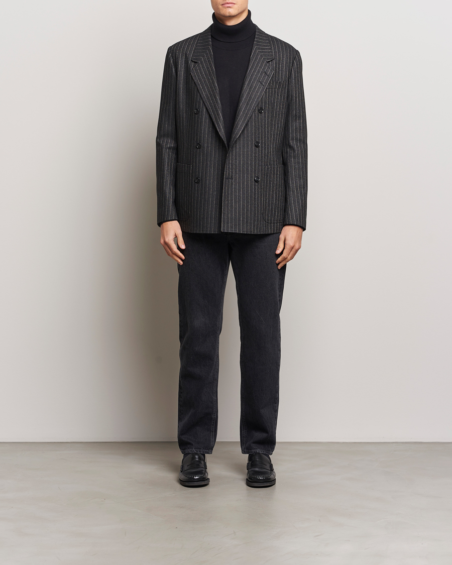 Herren | Sakkos | Tiger of Sweden | Jeen Pinstriped Double Breasted Blazer Charcoal