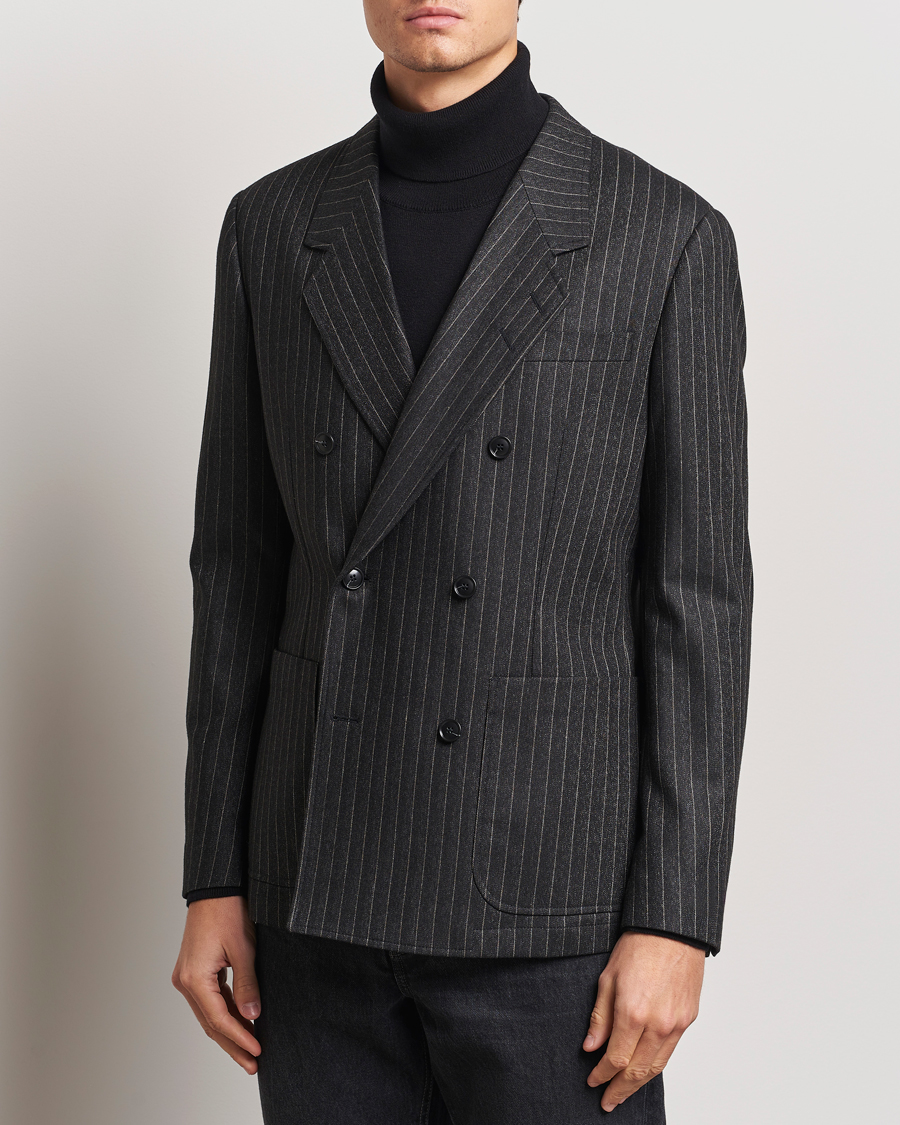 Herren | Sakkos | Tiger of Sweden | Jeen Pinstriped Double Breasted Blazer Charcoal