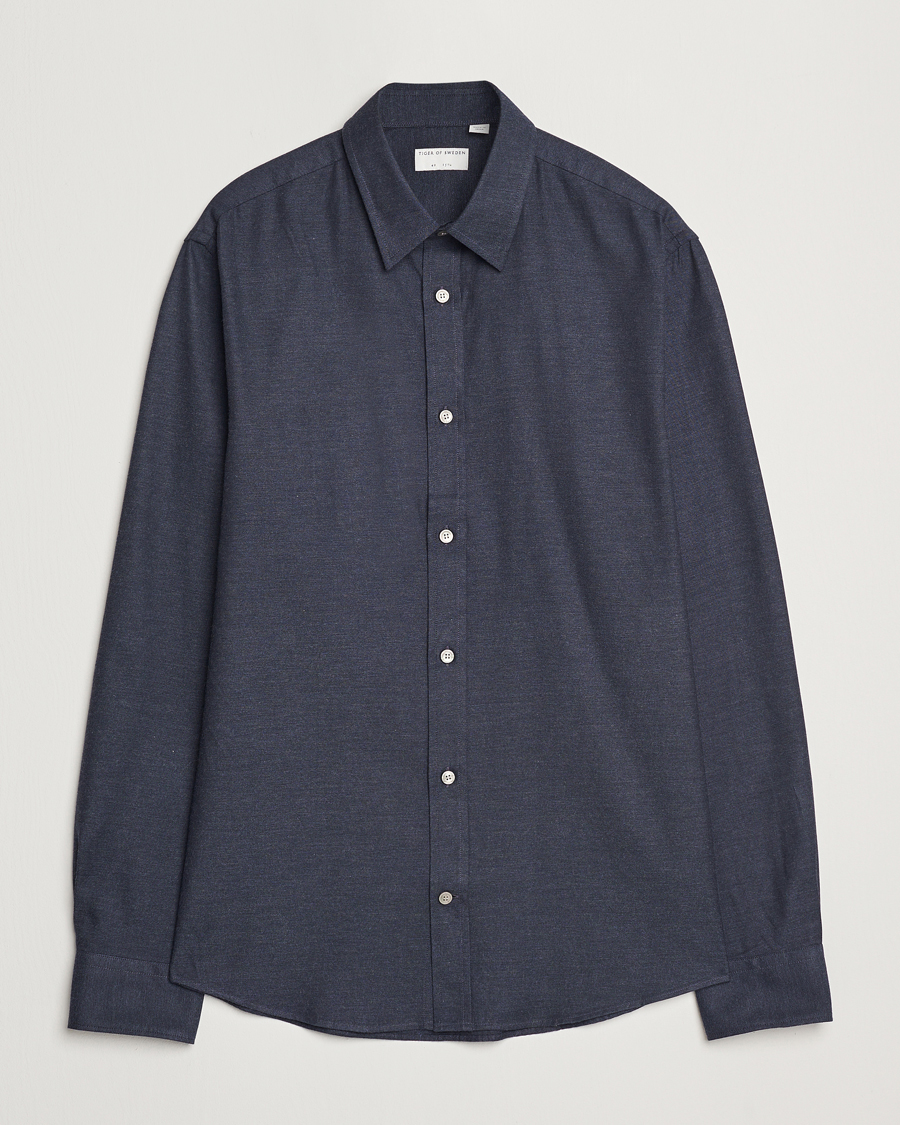Herren | Hemden | Tiger of Sweden | Spenser Brushed Twill Shirt Sea Blue