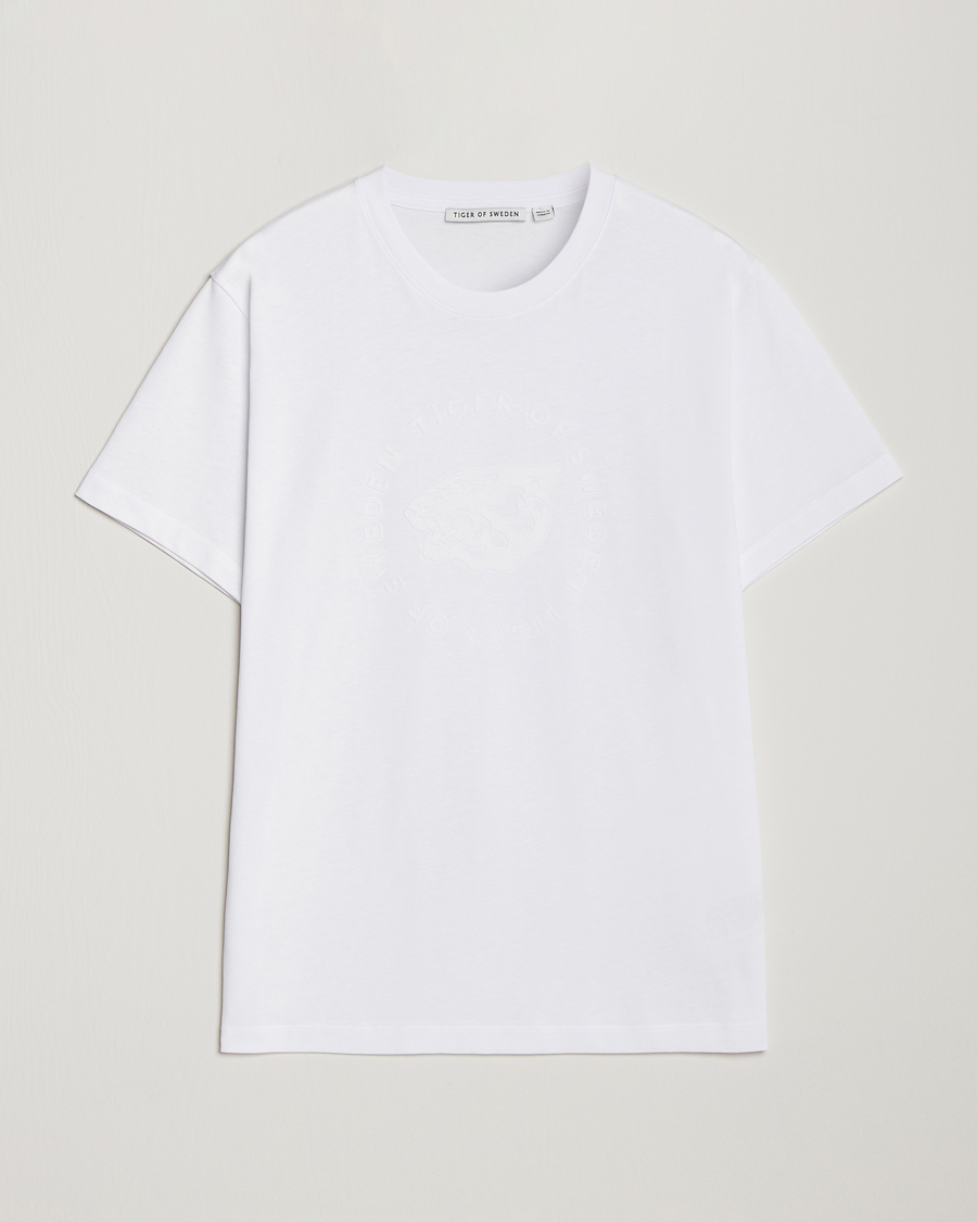 Herren | T-Shirts | Tiger of Sweden | Dillan Logo Crew Neck T-Shirt Pure White