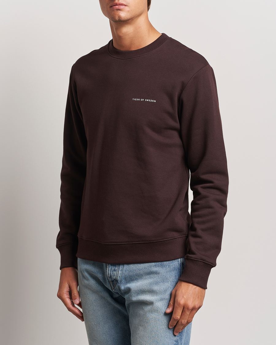 Herren | Pullover | Tiger of Sweden | Emerson Crew Neck Sweatshirt Dark Chocolate