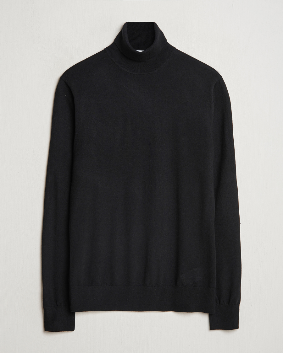 Herren | Pullover | Tiger of Sweden | Nevile Extra Fine Merino Polo Black