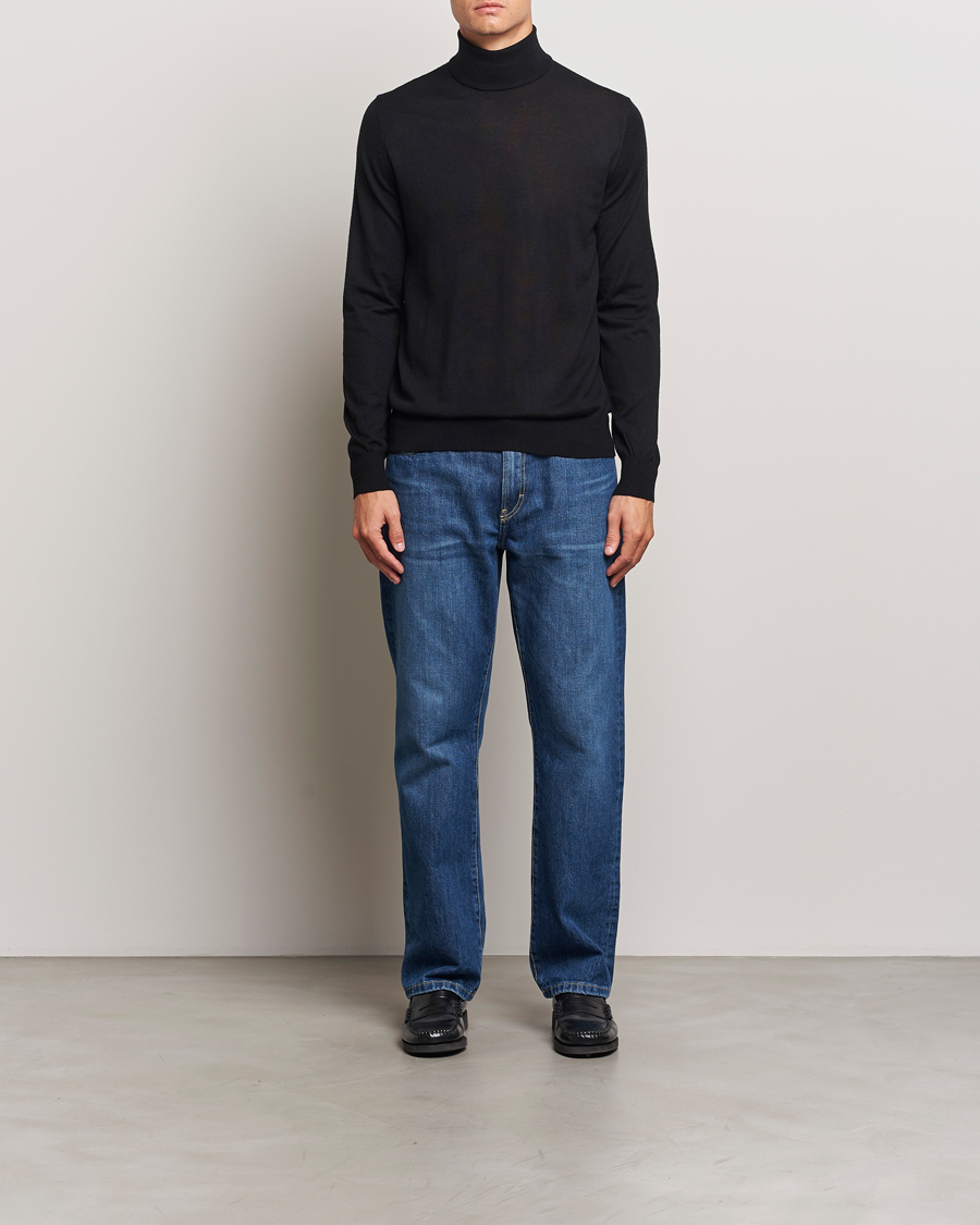 Herren | Pullover | Tiger of Sweden | Nevile Extra Fine Merino Polo Black