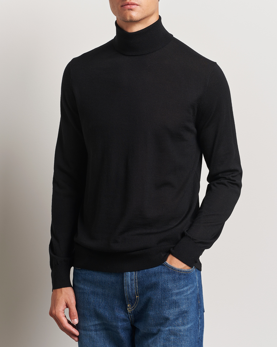 Herren | Pullover | Tiger of Sweden | Nevile Extra Fine Merino Polo Black