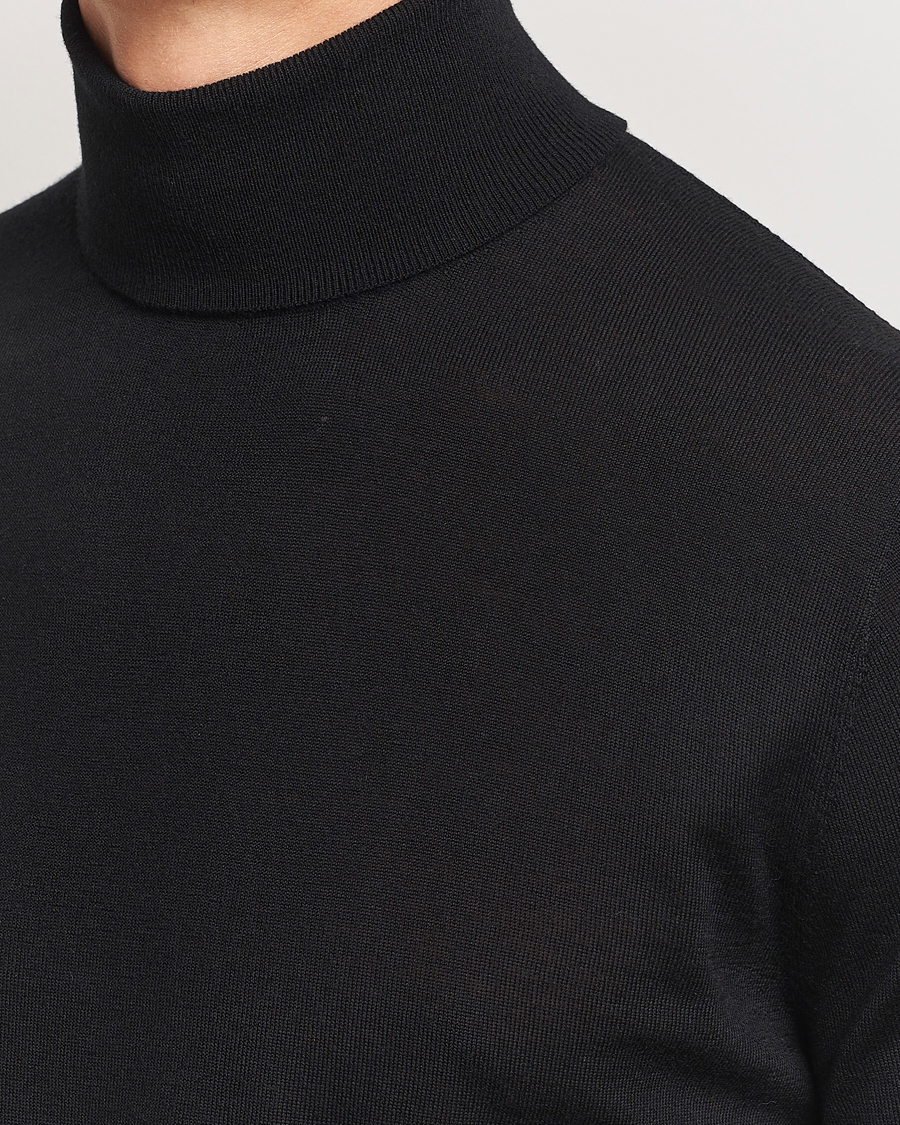 Herren | Pullover | Tiger of Sweden | Nevile Extra Fine Merino Polo Black