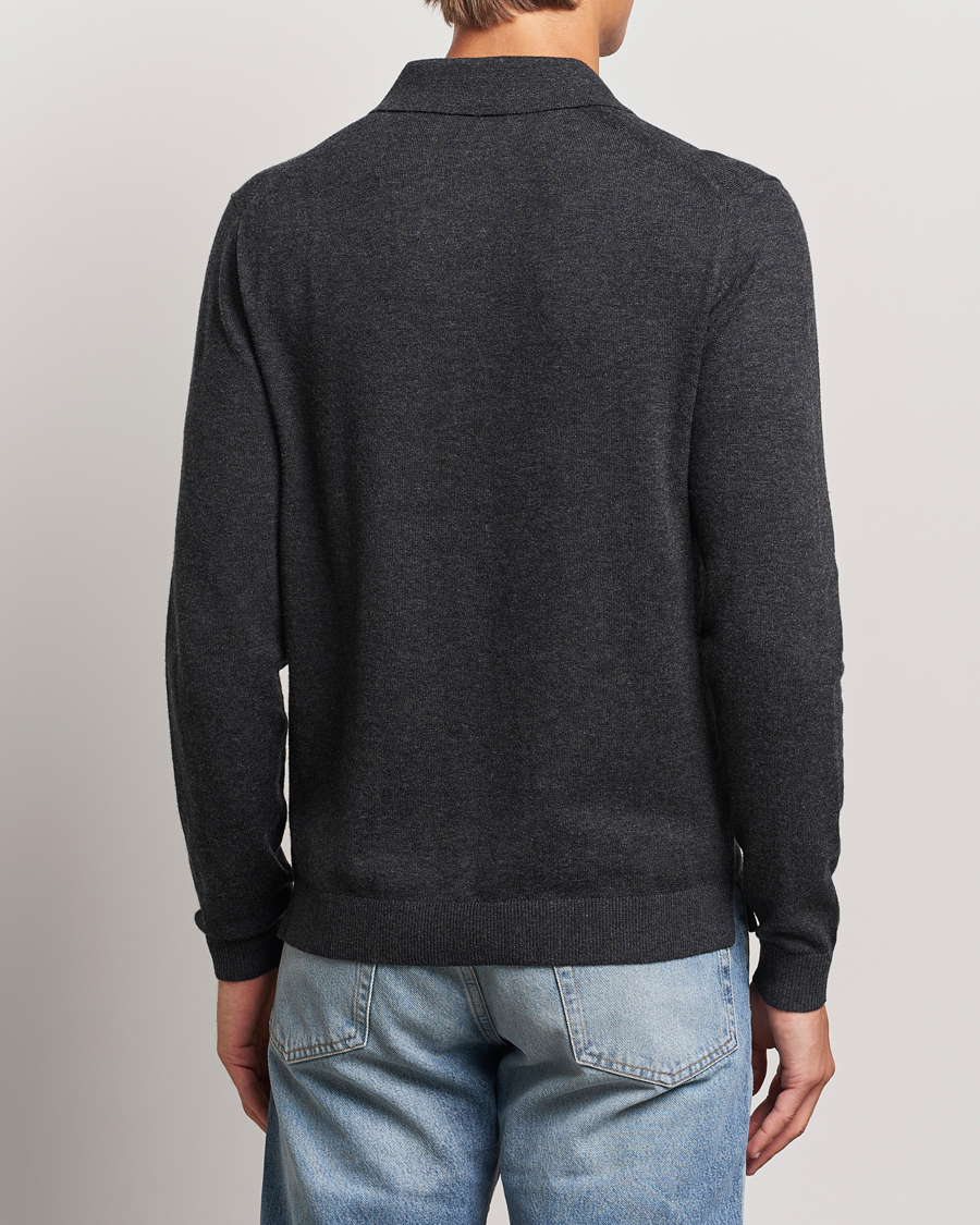 Herren | Pullover | Tiger of Sweden | Orbit Wool/Cotton Half Zip Charcoal
