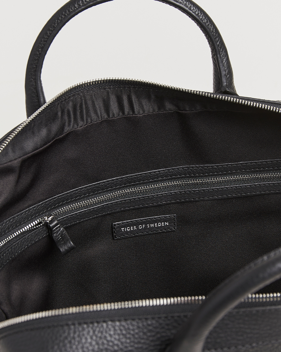 Herren | Tiger of Sweden Beckholmen Leather Briefcase Black | Tiger of Sweden | Beckholmen Leather Briefcase Black